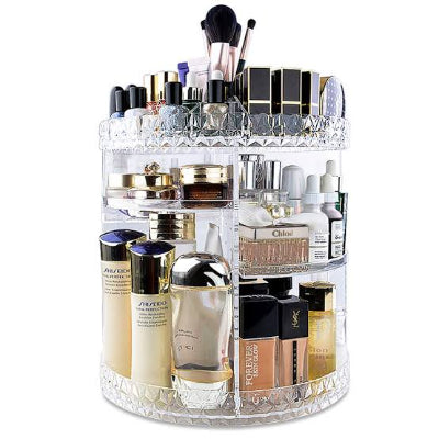 GlamOrganize Pro - 4-Tier 360° Rotating Makeup Organizer