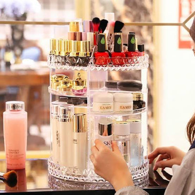 GlamOrganize Pro - 4-Tier 360° Rotating Makeup Organizer