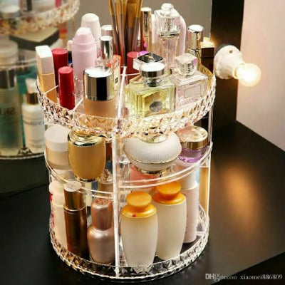 GlamOrganize Pro - 4-Tier 360° Rotating Makeup Organizer